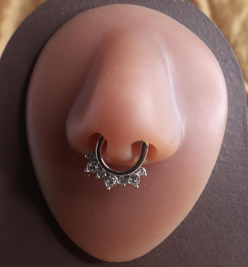 Big Gems Spike Septum Clicker Nose Hoop Jewelry - YoniDa&