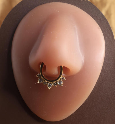 Big Gems Spike Septum Clicker Nose Hoop Jewelry - YoniDa'Punani