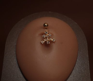 Gold Blaze Navel Belly Button Ring Piercing Jewelry - YoniDa'PunaniBelly Button