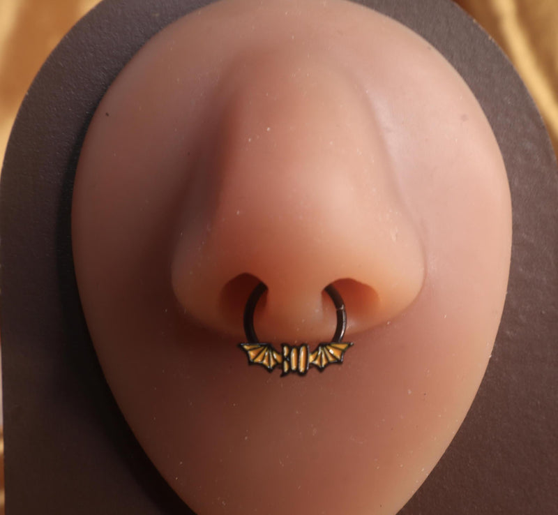 Boo Bat Halloween Septum Clicker Nose Hoop Jewelry - YoniDa&