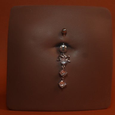 Dangle Three Gems Belly Button Ring Body Piercing - YoniDa&