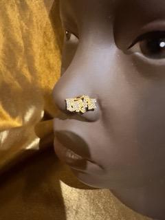 Brat Word Halo Detail Nose Stud Jewelry - YoniDa'Punani