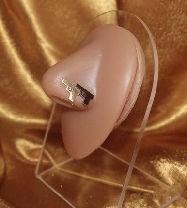 Bronze Gun Nose Stud Piercing Jewelry - YoniDa&