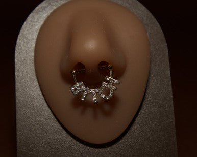 B*tch Septum Clicker Nose Ring Body Piercing Jewelry - YoniDa&