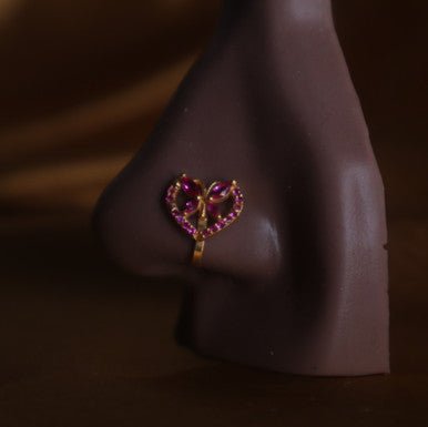 Butterfly in a heart Nose cuff Jewelry - YoniDa&