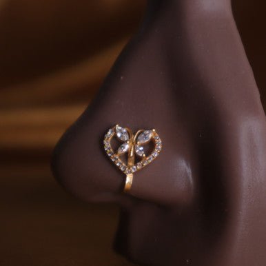 Butterfly in a heart Nose cuff Jewelry - YoniDa&