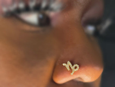 Zodiac Sign Nose Stud Piercing Jewelry - YoniDa'PunaniNose Stud