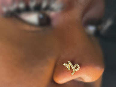 Zodiac Sign Nose Stud Piercing Jewelry - YoniDa&