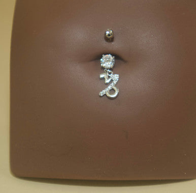 Steel Dangling Zodiac Sign Navel Belly Button Ring Body Piercing Jewelry - YoniDa'PunaniBelly Button