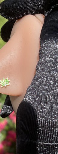 Green Canna Nose Stud Piercing Jewelry - YoniDa'PunaniNose Stud