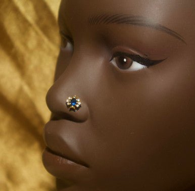 Carina 3 Gems Nose Stud Ring Piercing Jewelry - YoniDa&