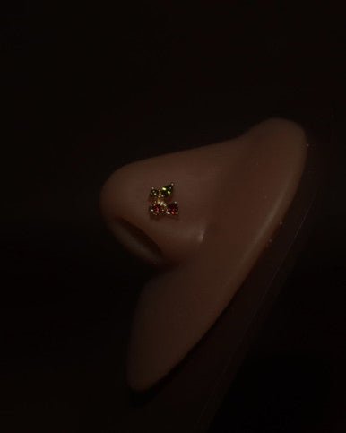 Cherry Drop Red Gem Nose Stud Ring Piercing Jewelry - YoniDa'PunaniNose Stud