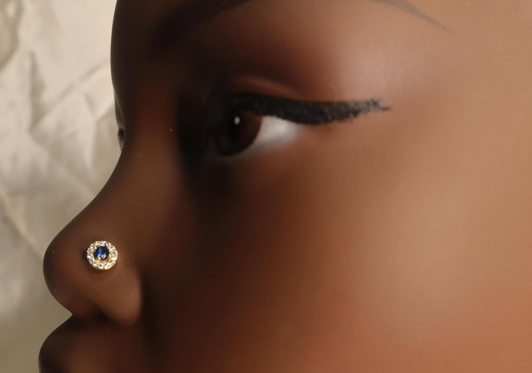 Circle Gem Crystal Nose Stud Piercing - YoniDa'Punani