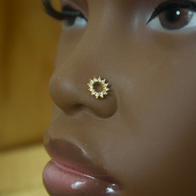 Cute Bling Circle Diamond Nose Stud Piercing Jewelry - YoniDa&