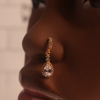 Cute Bling Dangle Oval Nose Hoop Ring - YoniDa'Punaninose hoop