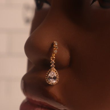 Cute Bling Dangle Oval Nose Hoop Ring - YoniDa&