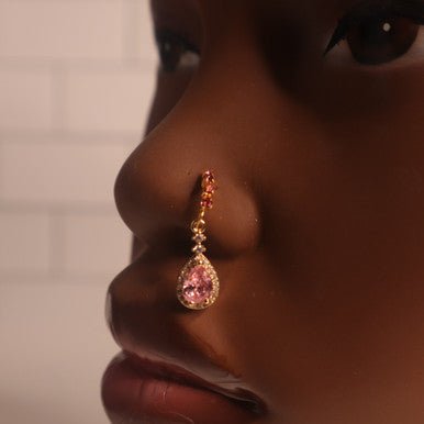 Light Pink Color Dangle Oval Nose Hoop Ring - YoniDa'Punaninose hoop