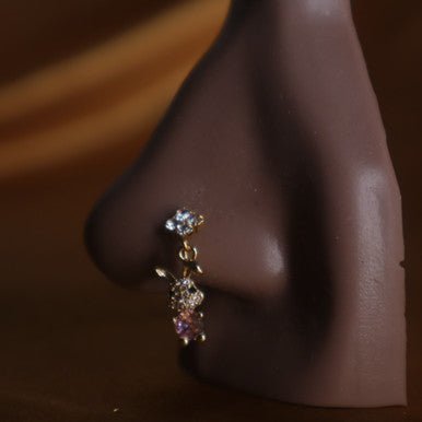 Cute Gem Cz Bunny Nose Hoop - YoniDa'Punaninose hoop