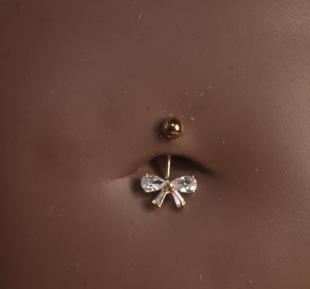 Dainty New Big Bow Navel Piercing - YoniDa'Punani