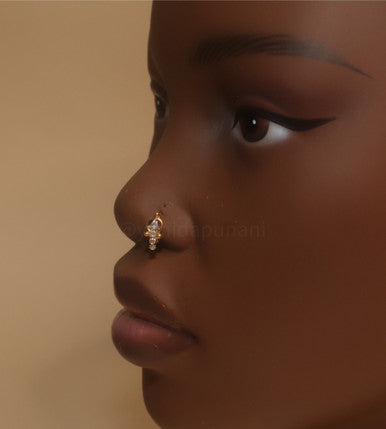 Gold Stargazing Nose Hoop Piercing Jewelry - YoniDa'Punaninose hoop