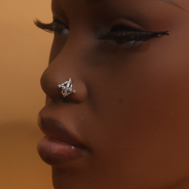 Giana Four Star Twirl Nose Hoop Ring Piercing Jewelry - YoniDa&