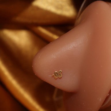 Glossy Finish Snake Nose Stud Piercing Jewelry - YoniDa'PunaniNose Stud