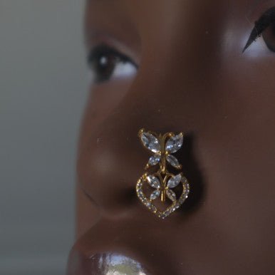 Double Butterfly Heart Shape Nose Cuff Jewelry - YoniDa'PunaniNose Cuff