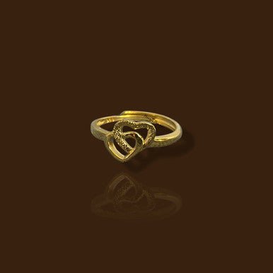 Double Heart Finger Ring Fashion Statement Gold Color Jewelry - YoniDa'PunaniFinger Rings