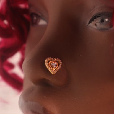 Double Heart Nose Stud Ring Piercing Jewelry - YoniDa&
