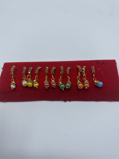 Aida Dangle Cubic Zirconia Gem Nose Hoop Piercing Jewelry - YoniDa'Punani