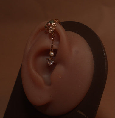 Dangle Cubic Zircon Gem Ear Cuff Non Piercing Jewelry - YoniDa&
