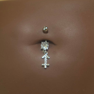 Steel Dangling Zodiac Sign Navel Belly Button Ring Body Piercing Jewelry - YoniDa'PunaniBelly Button