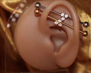 Emani Stainless Steel Industrial Barbell Earring Body Piercing Jewelry - YoniDa'PunaniIndustrial bar