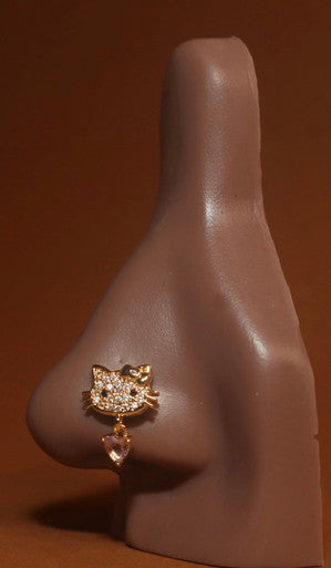 KITTY PINK DANGLE NOSE CUFF - YoniDa'PunaniNose Cuff