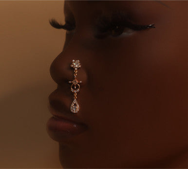 Maluhia Dangle Gems Nose Stud Piercing Jewelry - YoniDa&