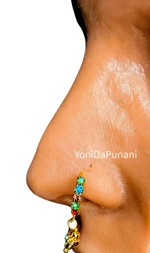 Fortune CZ Gems Nose Hoop Piercing Jewelry - YoniDa&