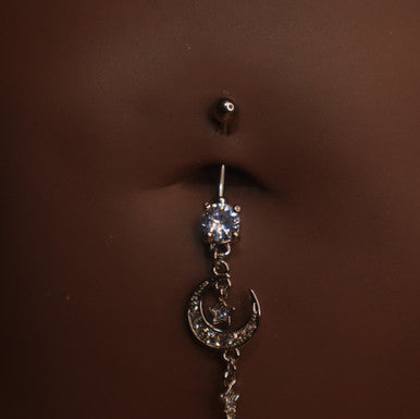 Steel Plus Size Cute Moonlight Navel Piercing - YoniDa'PunaniBelly Button