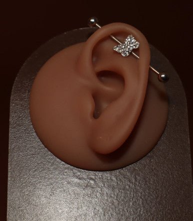 Steel Bow Industrial Barbell Earring Cartilage - YoniDa'Punaniindustrial bar