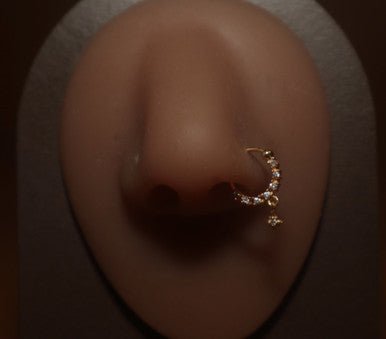 Dangle Fire Star Gem Nose Hoop Ring - YoniDa'Punaninose hoop