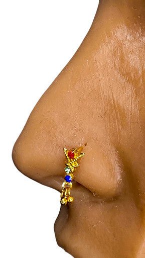 Cubic Zirconia Ginger Nose Hoop Piercing Jewelry - YoniDa'Punaninose hoop