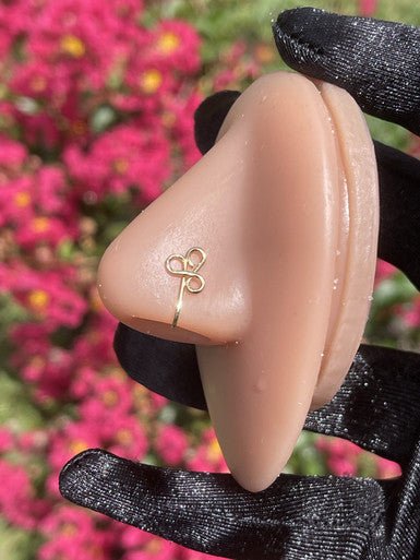Gold Swirl Wire Nose Fake Clip-On Jewelry - YoniDa'PunaniNose Cuff