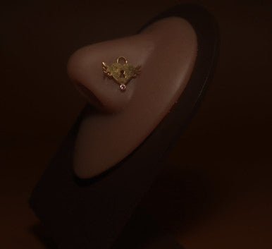 Golden Heart Gem Nose Stud Ring - YoniDa'PunaniNose Stud