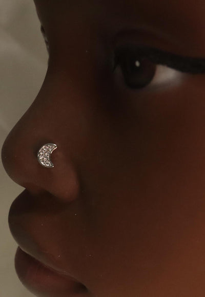 Half Moon Gems Nose Stud Piercing Jewelry - YoniDa'Punaninose stud