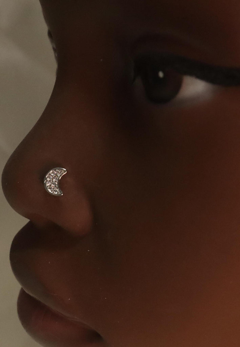 Half Moon Gems Nose Stud Piercing Jewelry - YoniDa&