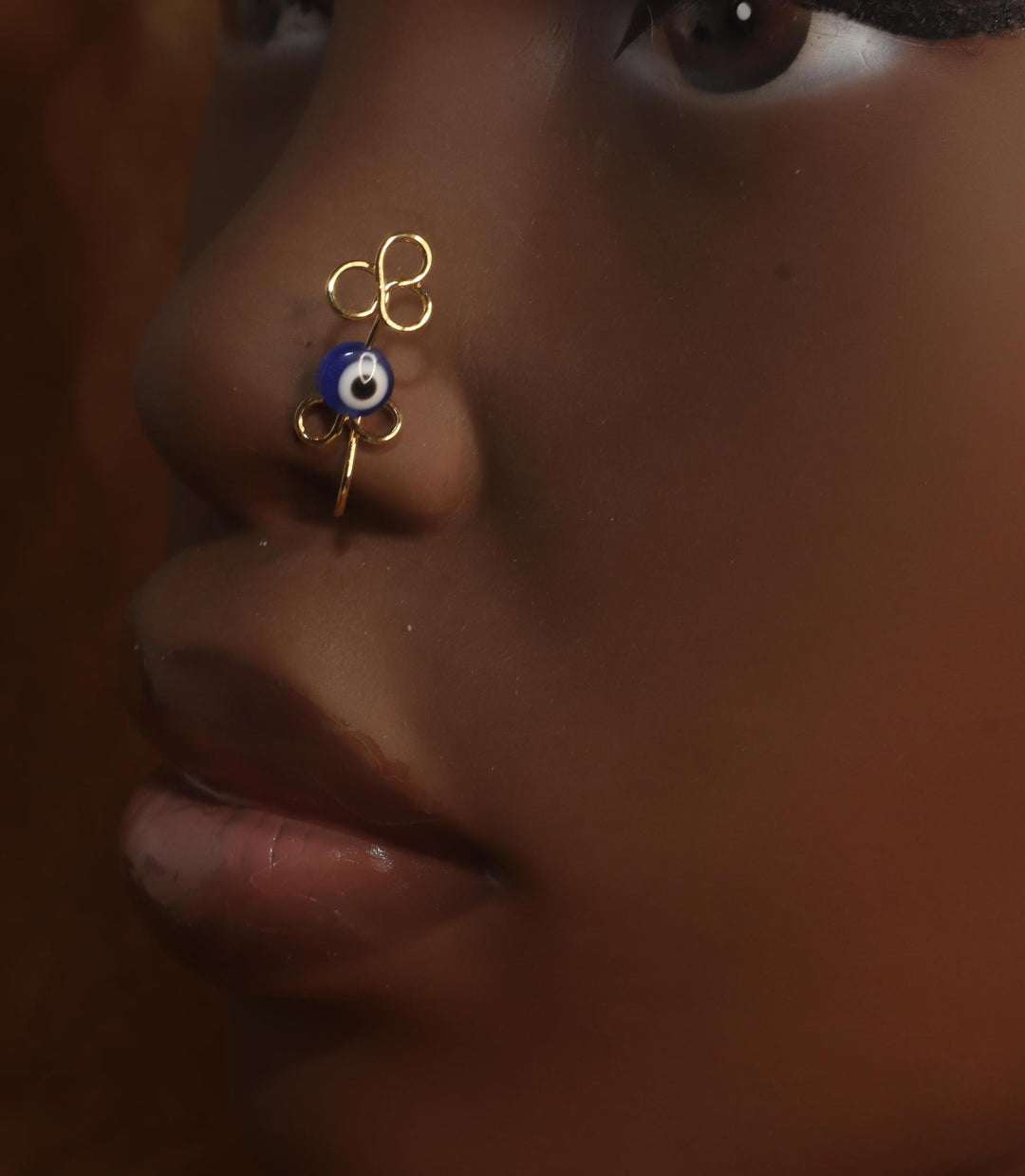 Handmade Five Hoop Evil Eye wire Nose Cuff Ring - YoniDa'Punani