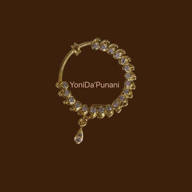 Gold Color Cubic Zircon Nose Cuff Jewelry - YoniDa&