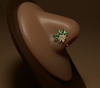 Hemp Flower Nose Stud Ring Piercing Jewelry - YoniDa&
