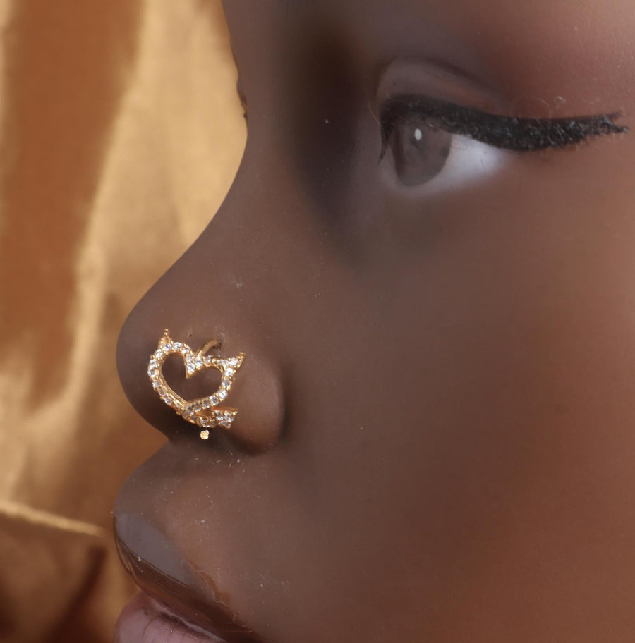 Horn Baddie Gem Nose Hoop Ring Jewelry - YoniDa'Punani