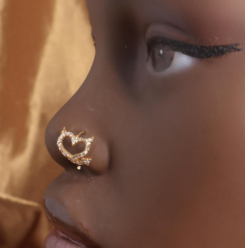 Horn Baddie Gem Nose Hoop Ring Jewelry - YoniDa&