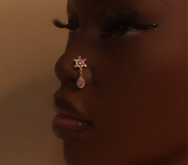 Hustle Dangle CZ Gem Nose Stud Piercing - YoniDa'PunaniNose Stud